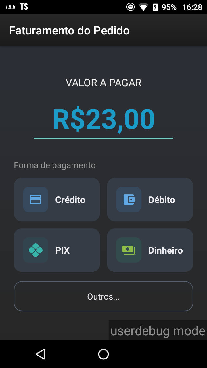 Tela de faturamento